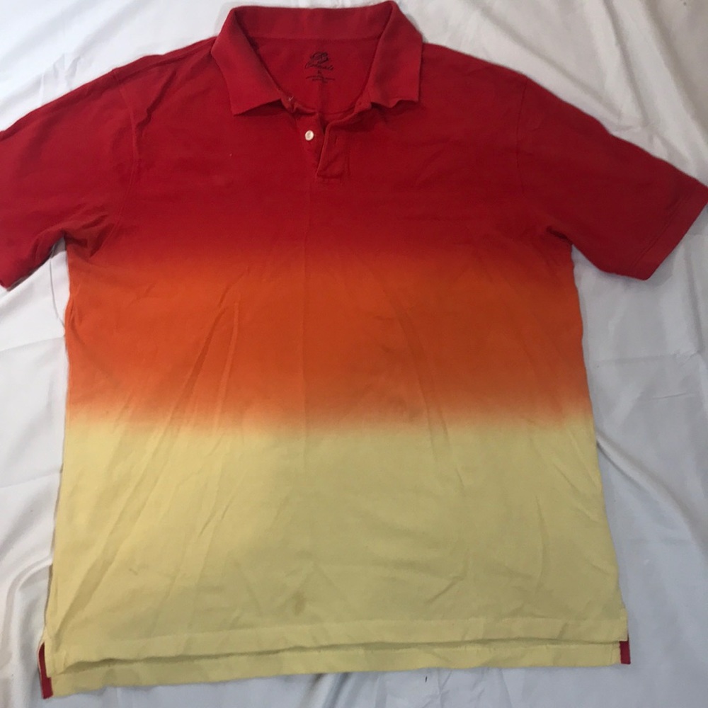 Polo style shirt- ombré red, orange, yellow